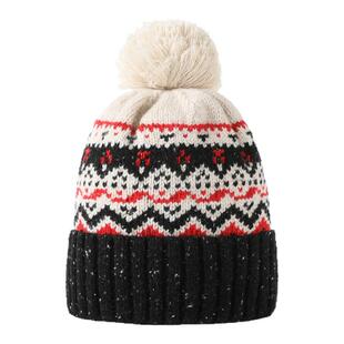 yeye by b.Fleurs新款2025早春风雪花纹费尔岛波浪纹毛球保暖帽子