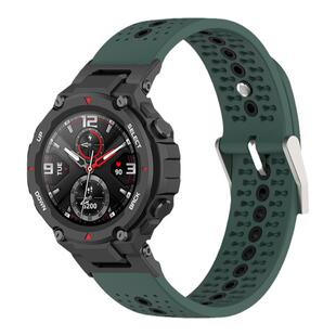 适用Amazfit华米智能手表带霸王龙T-Rex pro表带多孔透气彩孔硅胶A1918霸王龙配件trex表带男女替换运动腕带