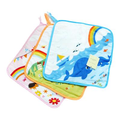 内家acc*ototo卡通海洋动物鲸鱼象小羊可记名可挂方巾洗脸巾童巾