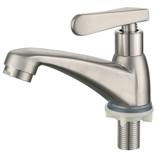 304不锈钢单冷面盆水龙头 家用卫生间台下盆洗手池洗脸盆单孔龙头