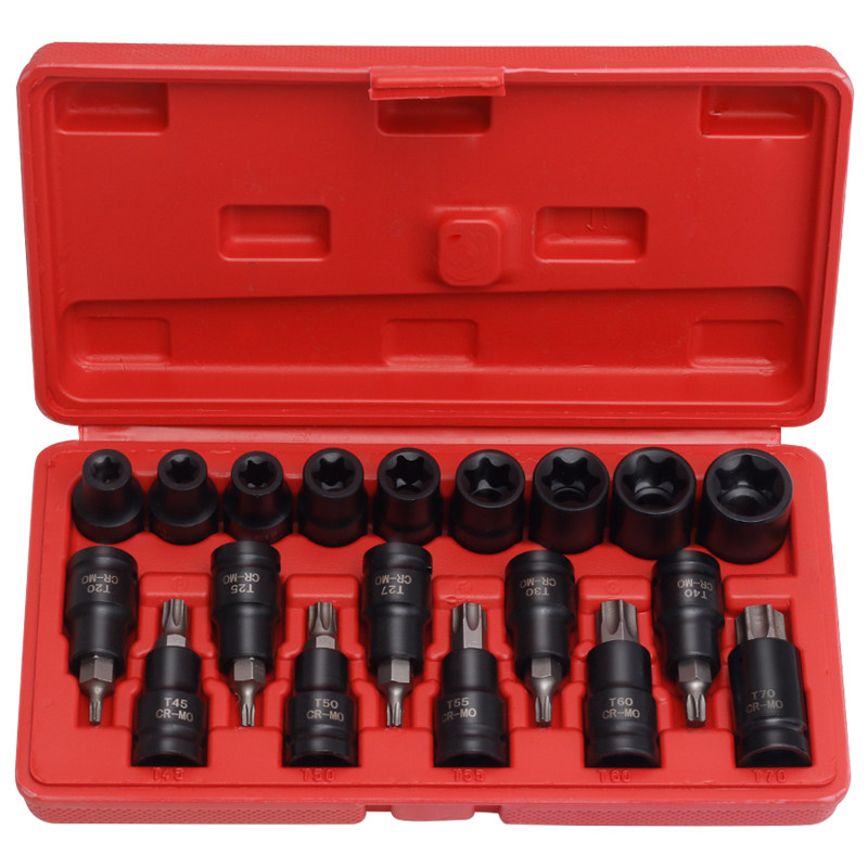19件套E型大飞花键套筒花型套筒E10E16E18E20E22内花套筒工具套装