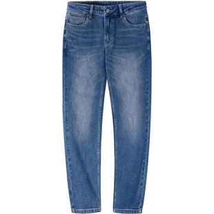 骆驼男装直筒牛仔裤男秋季舒适棉感弹力修身复古水洗休闲长裤子