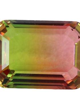 长方形倒角西瓜碧玺玻璃裸石宝石 祖母绿切割戒托石配件仿钻BX06