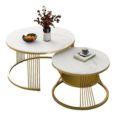 意式真岩板圆形茶几小户型