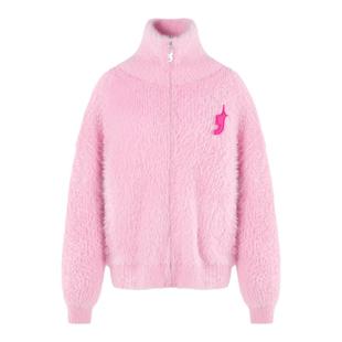 FTT FlyTheTruth『少女软糖』 水貂绒粉白色毛衣女秋冬厚针织外套