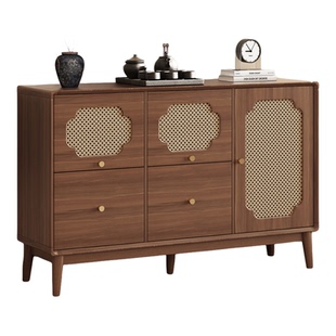 中古风全实木餐边柜一体靠墙宋式美学斗柜厨房客厅储物柜茶水柜