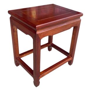 方凳子矮凳家用快餐凳中式红木榫卯整装全实木原木网红四方高脚凳