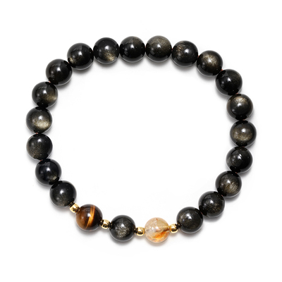 GRGR原创黑曜石虎眼石手串