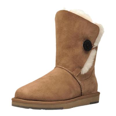 冬季皮毛一体中筒加绒保暖短靴子