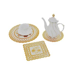 欧式烫金色茶杯垫西餐垫碟子PVC碗垫烟灰缸垫花瓶盆垫茶几桌布垫