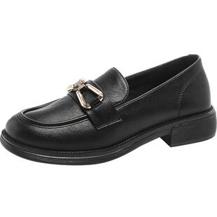 大东乐福鞋2026春季新款方跟低跟套脚圆头休闲时尚女鞋Q0227