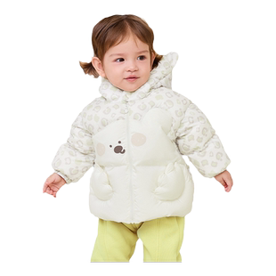 巴拉巴拉婴儿羽绒服女童加厚中长款上衣宝宝外套儿童冬装新款童装