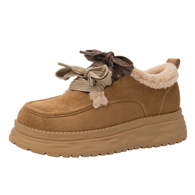 达芙妮厚底雪地靴加绒勃肯乐福鞋