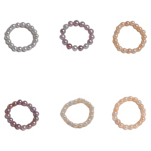 半觉本色奶宝baby手编淡水极光珍珠戒指戒圈多色多指围礼物可开票