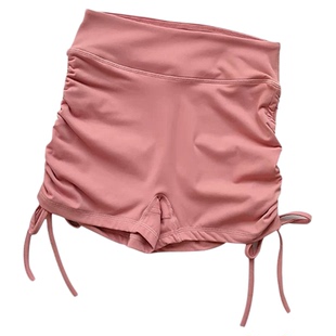 高腰运动热裤夏性感健身短裤抽绳绑带速干跑步舞蹈三分裤女蜜桃臀