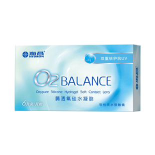 海昌隐形近视眼镜O2BALANCE月抛6片硅水凝胶高透氧水润官网