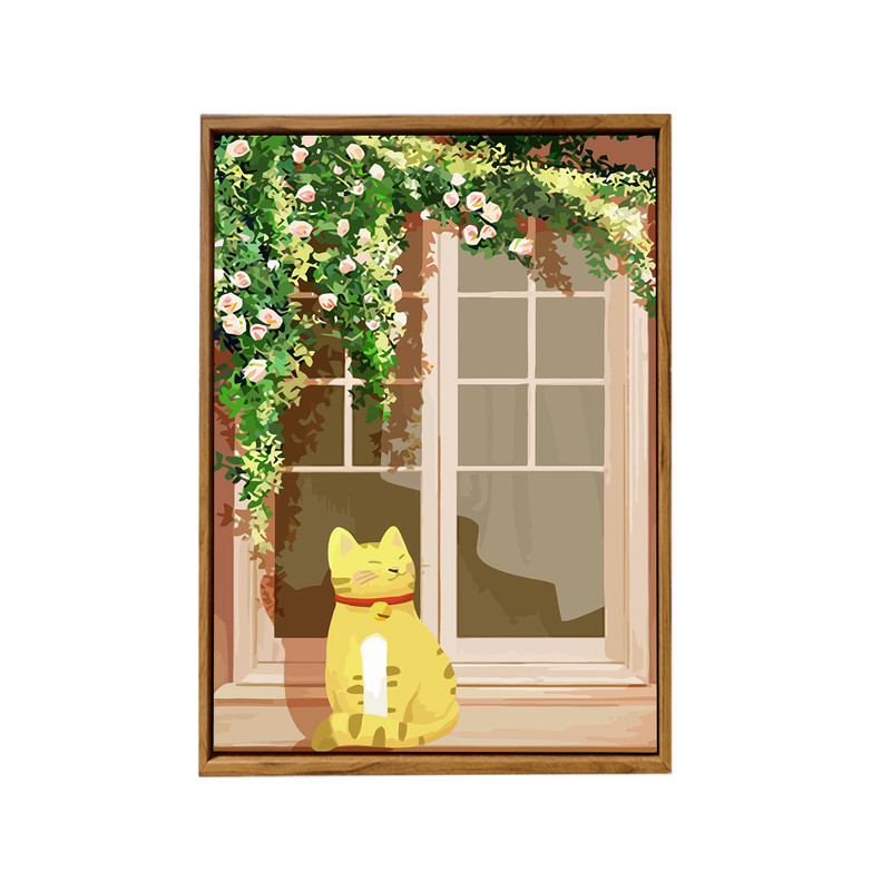 治愈系北欧ins简约猫咪数字油画