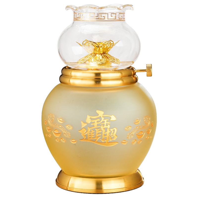 新款雕刻家用仿琉璃酥油灯盏供佛灯佛前供奉长明灯佛具用品液体灯