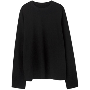 SIXI四喜家春季 合身白色长袖T恤女正肩纯色基础百搭打底衫上衣