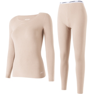 jockey羊毛保暖内衣女兰精莫代尔秋衣秋裤加绒德高弹打底衫打底裤