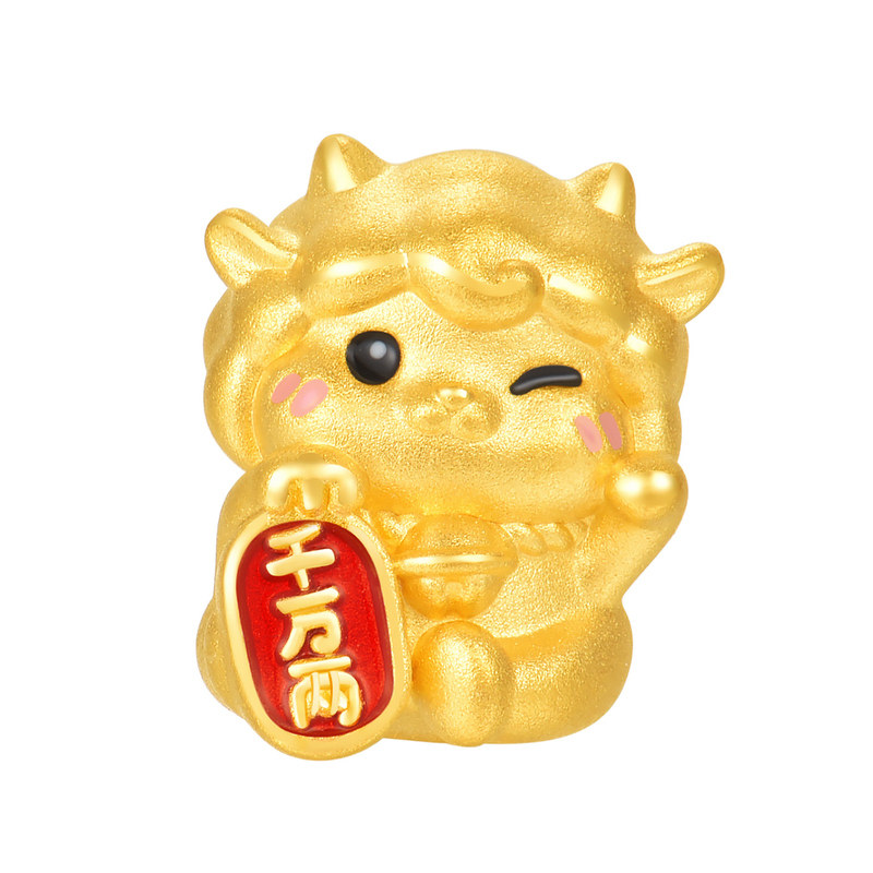 明牌珠宝羊羊得亿硬金串珠 足金羊年生肖黄金发财小羊手链AFP1602