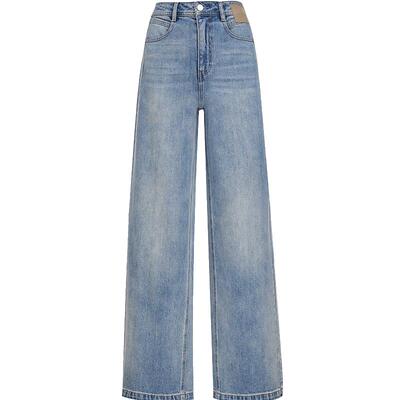 ONLY复古水洗高腰宽松直筒牛仔裤