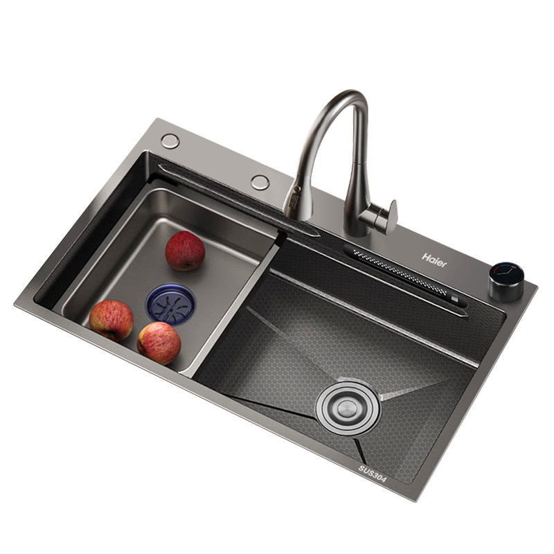 Haier海尔纳米压纹水槽大单槽304