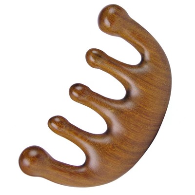 天然绿檀经络按摩梳养生防脱发