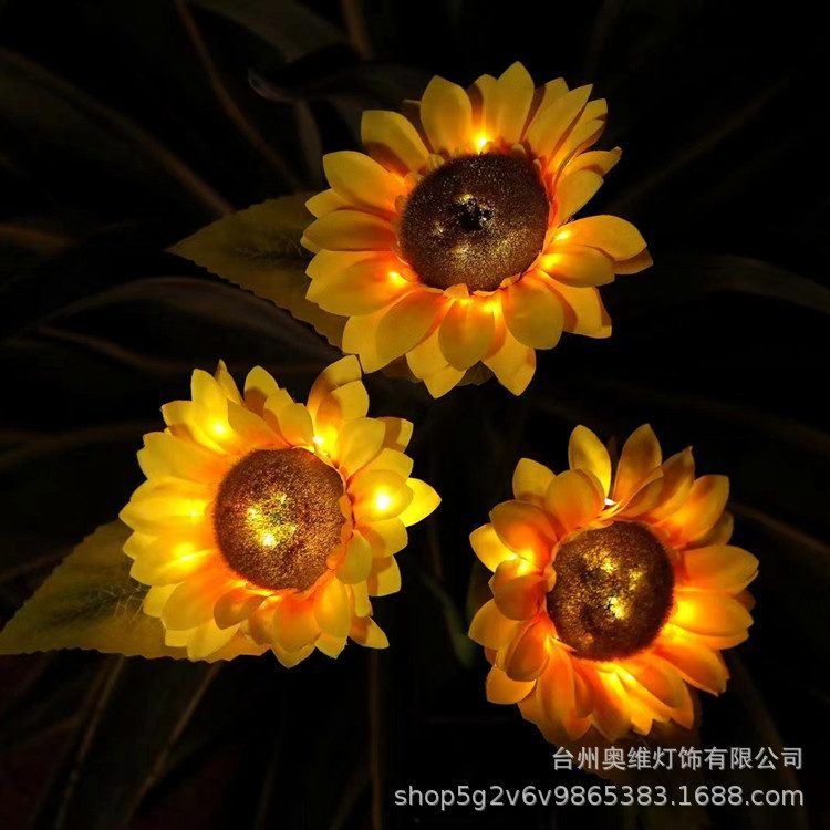 LED太阳能铜线烟花灯地插萤火虫蜂鸟灯户外向日葵灯草坪庭院彩灯