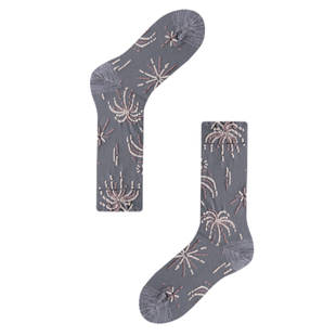 AR袜子女秋冬亮光丝烟花中筒袜春秋舒适无骨四季长筒文艺复古浮雕