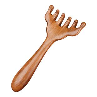 天然檀木头皮按摩梳鹿角经络梳子头部五爪头疗工具疏通刮痧多功能