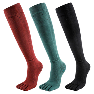 五指瑜伽袜子防滑专业女室内健身地板袜成人防滑袜长筒普拉提袜子