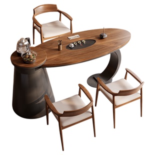 2025新款高端实木茶桌椅组合现代简约轻奢高级感烧水壶一体泡茶台