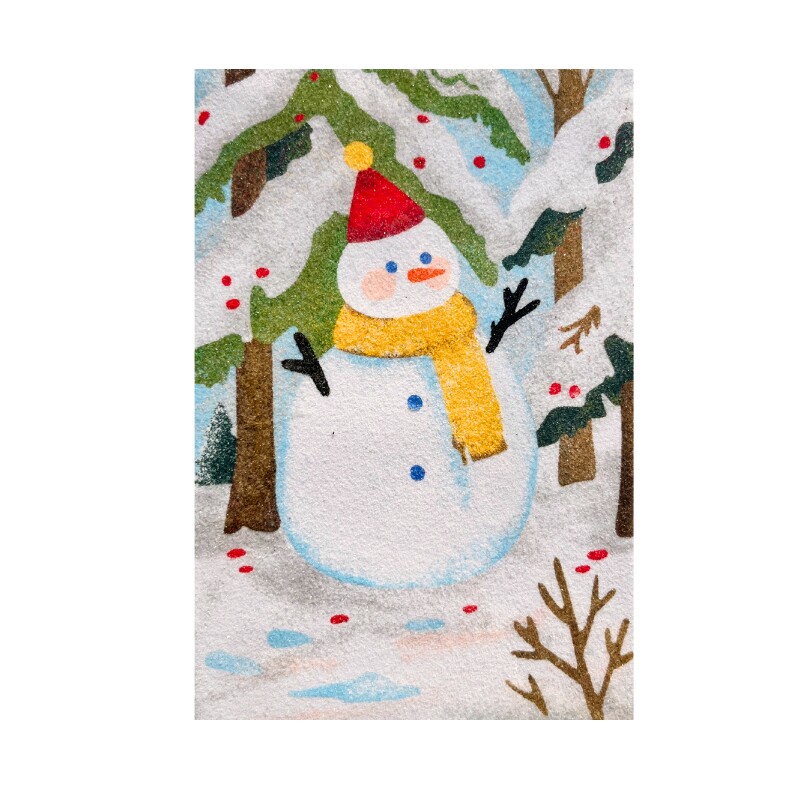 圣诞冬跨新年沙画贺卡儿童明信片手工可爱卡通老人雪人DIY材料包