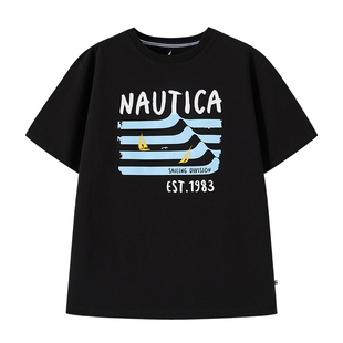【薄荷纤维】NAUTICA童装 男童女童短袖T恤夏季儿童防螨凉感抗菌