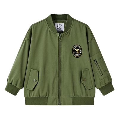 史努比童装儿童外套2025春季新快个性拼接袖口男童时髦休闲上衣