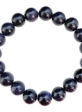 星光闪耀蓝砂石手链圆珠款