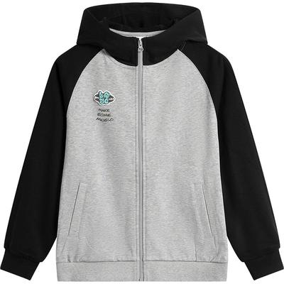 李宁儿童男大童休闲开衫连帽卫衣