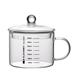 高硼硅玻璃杯带刻度透明水杯子可微波炉电陶炉儿童早餐冲奶粉耐热