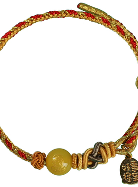 普陀山马年五路财神招财编织手绳