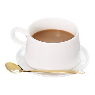 咖啡杯子羊脂玉高档精致陶瓷下午茶杯碟套装情侣水杯高颜值拿铁杯