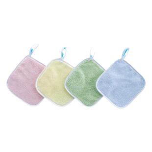 儿童珊瑚绒毛巾婴幼儿园数字编号擦嘴手A类柔软吸水小方巾不掉毛