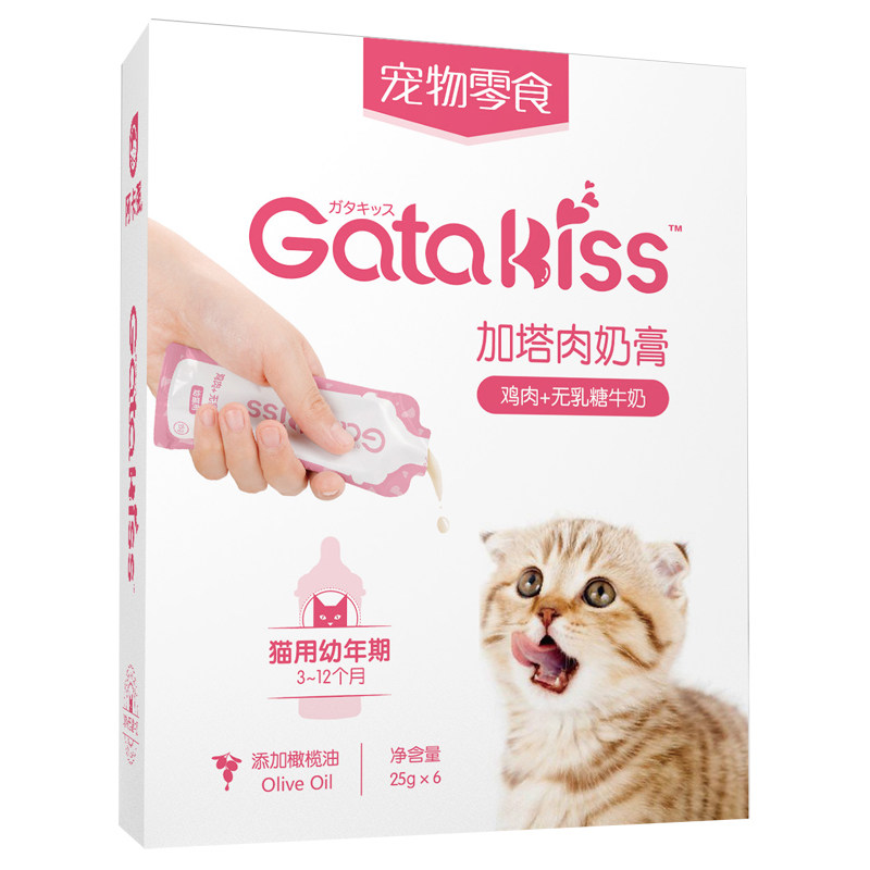 阿卡强加塔奶糕猫零食猫罐头妙鲜流质湿粮猫条猫罐头25g*10