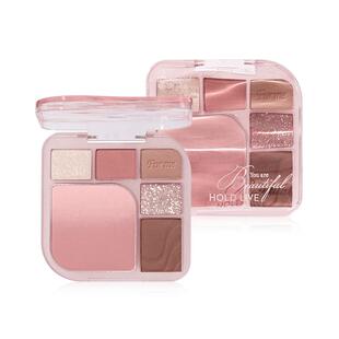 HOLD LIVE韵染粉雾综合粉盘六色便携粉色系腮红高光眼影伪素颜女