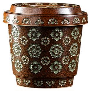 中古风咖啡杯非遗手工轻奢茶杯高颜值带盖陶瓷水杯礼盒装2025新款