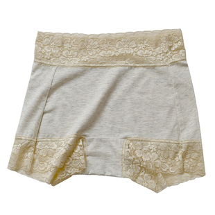 日单夏纯棉精致蕾丝花边打底裤 2合1单穿安全裤 无痕平角女内裤