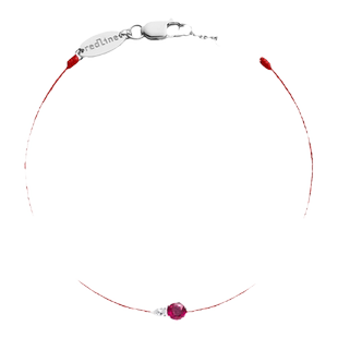 Redline/红绳女士饰品 So Abby 红宝石白金镶钻0.11 克拉线手链