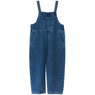 孕妇装牛仔背带裤春款外穿宽松阔腿裤套装休闲裤韩版宽松娃娃衬衫