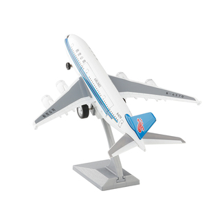 彩珀9寸A380合金飞机模型回力声光玩具阿联酋航空大型客机带支架