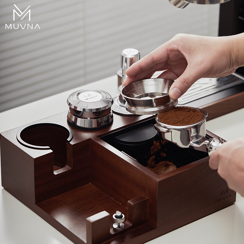 MUVNA慕威纳 咖啡压粉座51/53/58mm布粉压粉器底座手柄支架敲渣盒